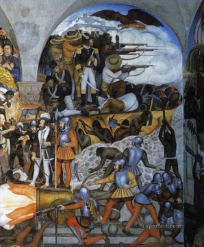 Diego Rivera Painting - the history of mexico 1935 1 socialism Diego Rivera